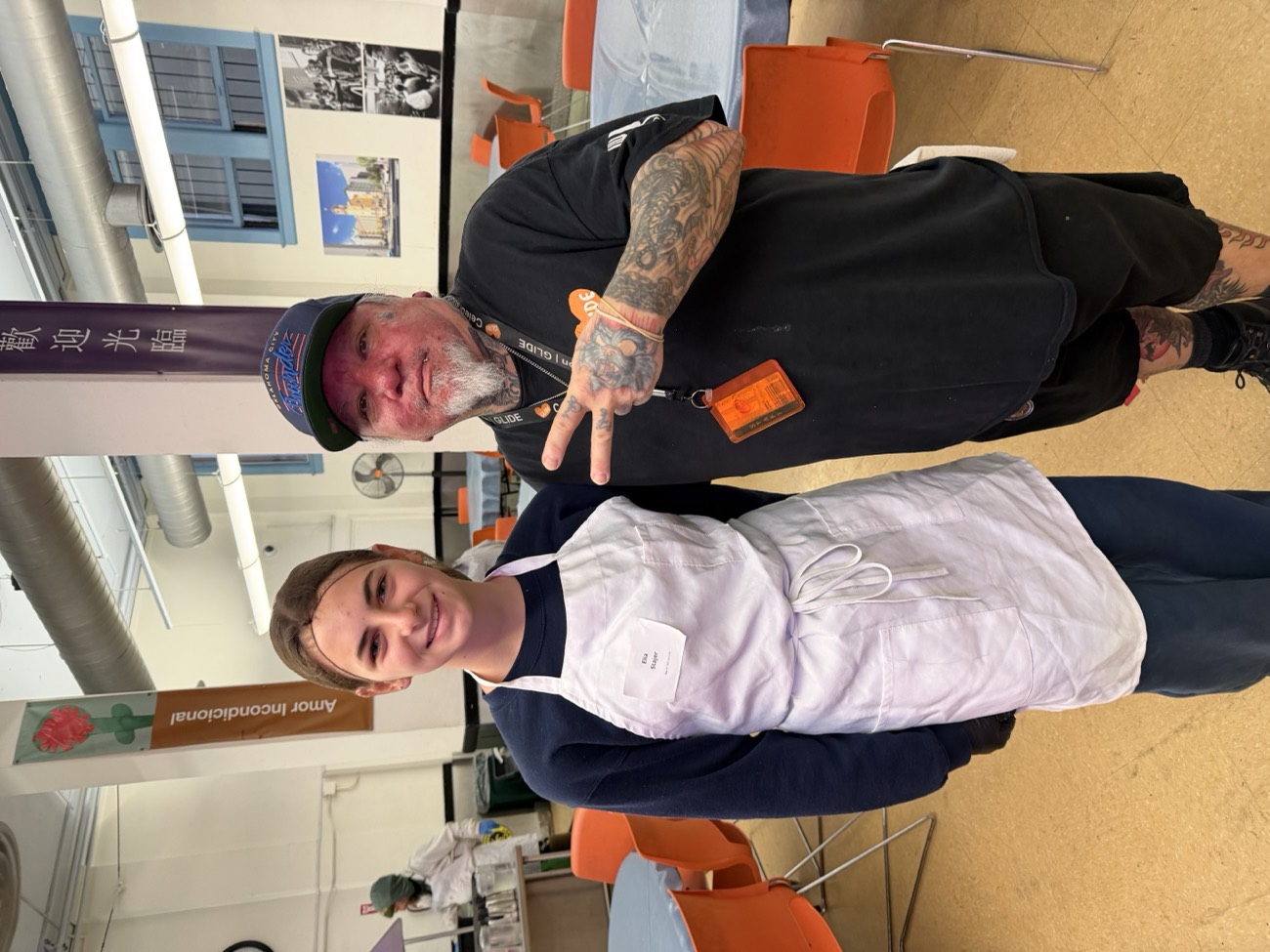 Elia volunteering at GLIDE